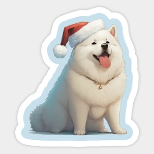 Samoyed Santa Sticker